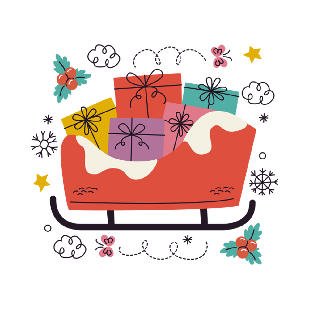 Sleigh Free Sticker Transparent Clipart