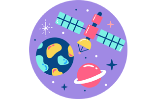 Space Satellite Sticker PNG