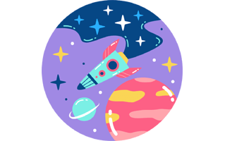 Spaceship Sticker PNG