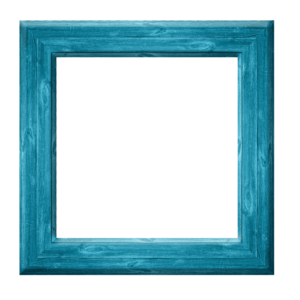 Square Teal Frame Transparent Image