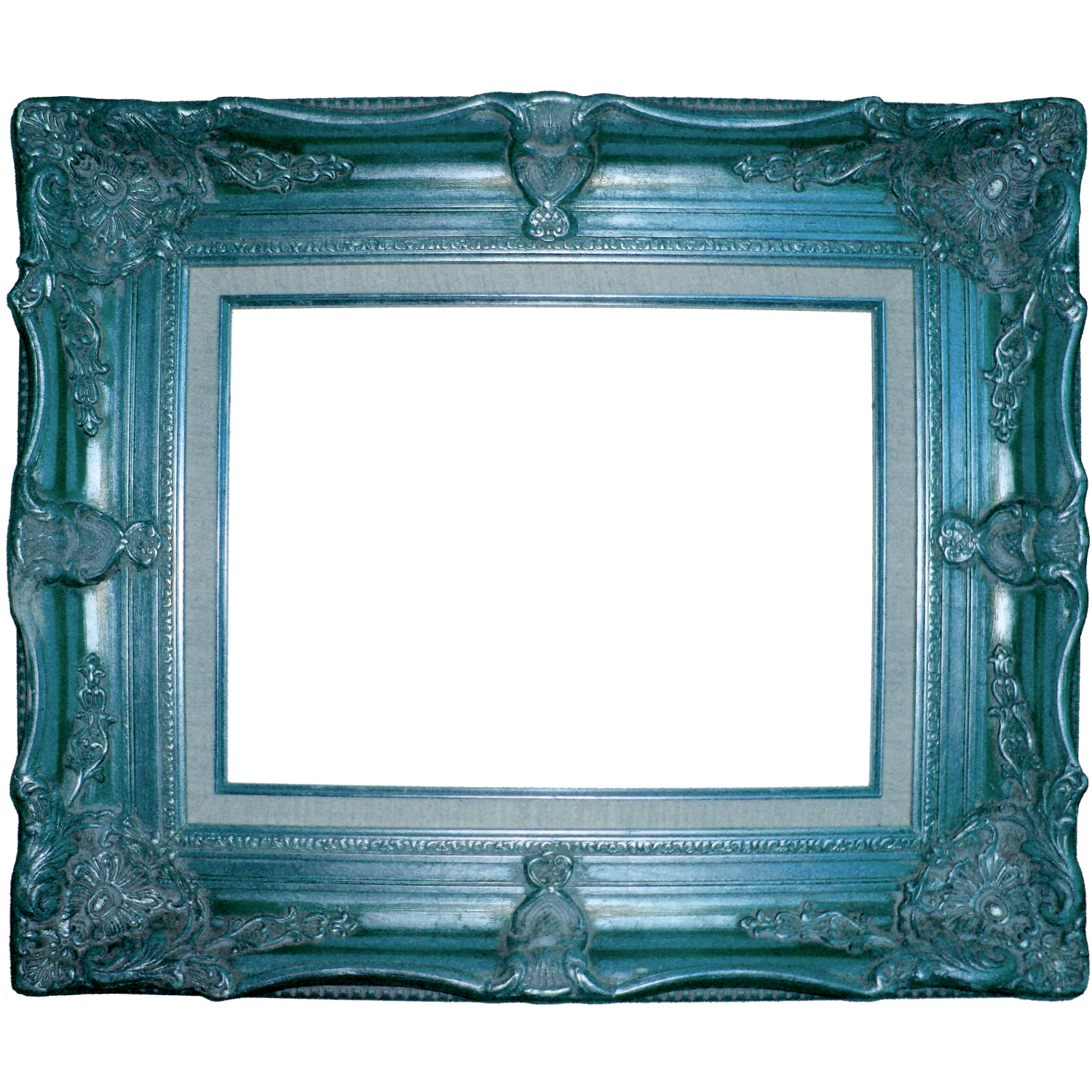Square Teal Frame Transparent Photo
