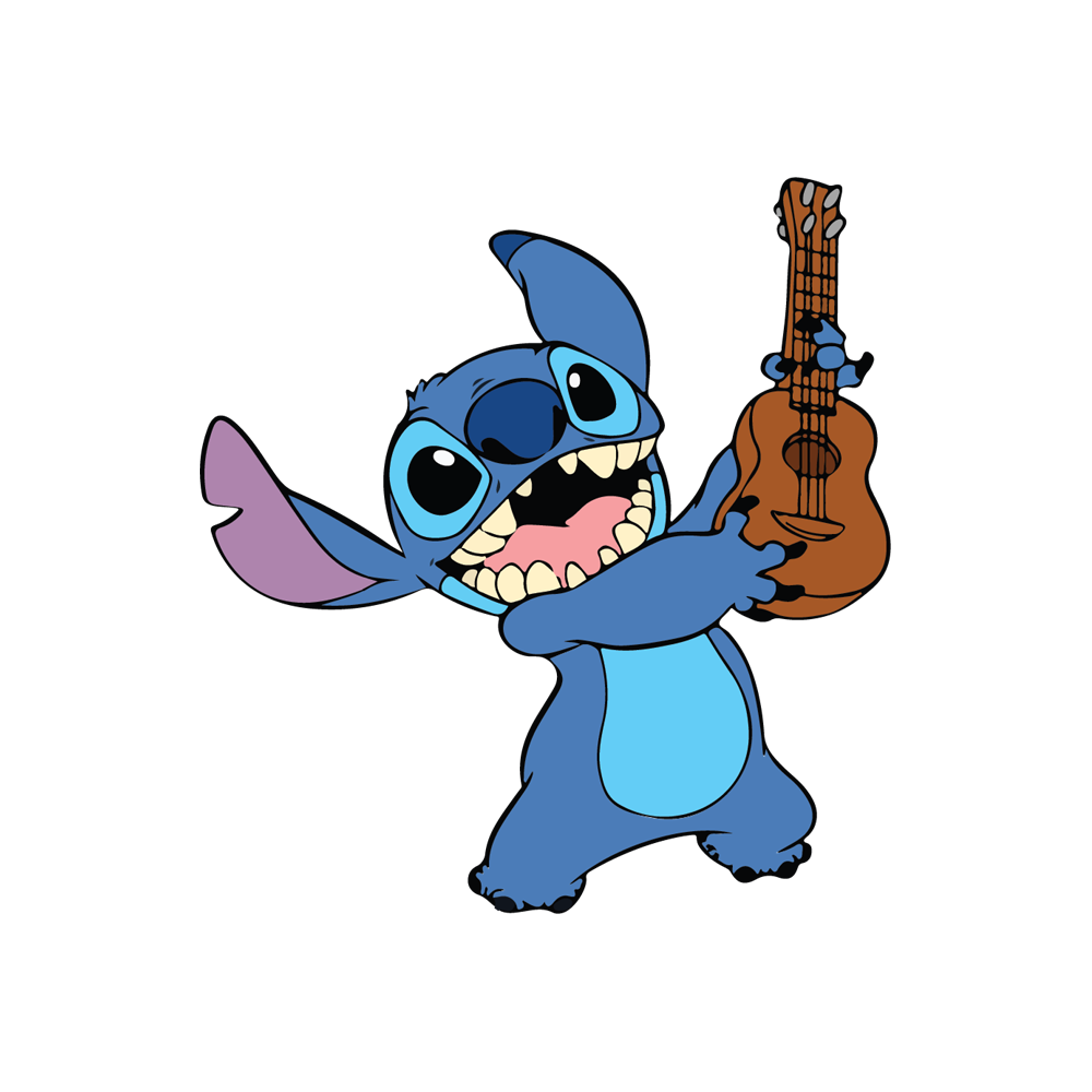 Stitch With Guitar Transparent Image