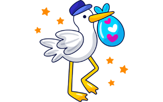 Stork Sticker PNG