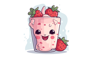 Strawberry Milk Sticker PNG