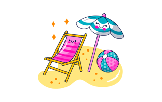 Sun Umbrella Free Sticker PNG