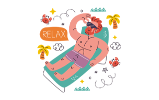 Sunbathing Free Sticker PNG