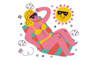 Sunbathing Sticker PNG