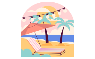 Sunbed Sticker PNG