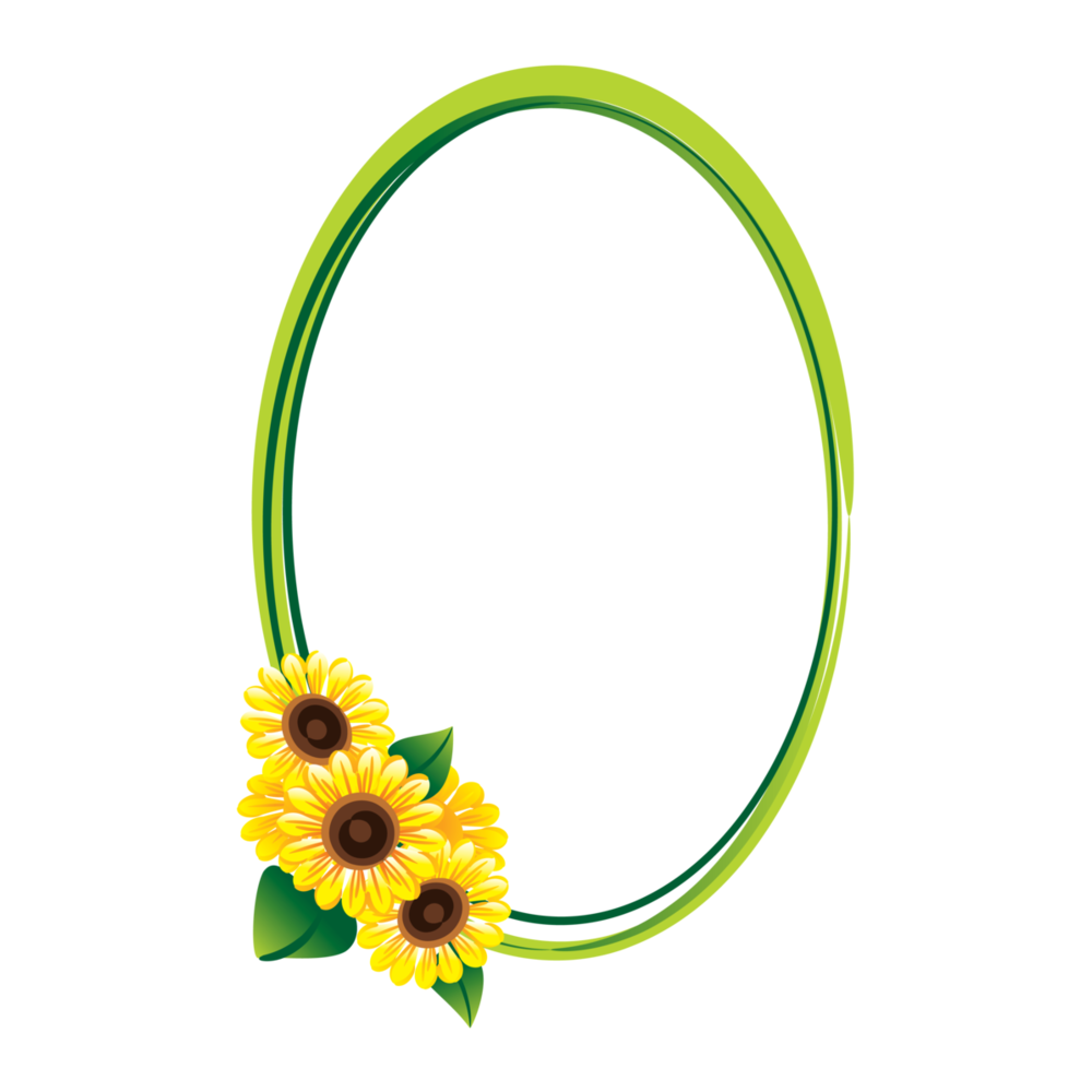 Sunflower Circle Frame  Transparent Clipart