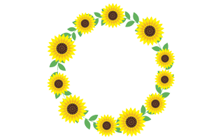 Sunflower Circle Frame PNG