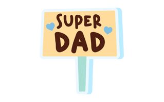 Super Dad Sticker PNG