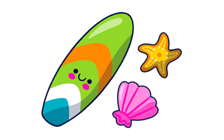 Surfboard Sticker PNG