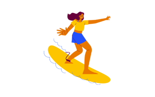 Surfing Free Sticker PNG