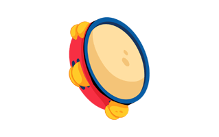 Tambourine Free Sticker PNG