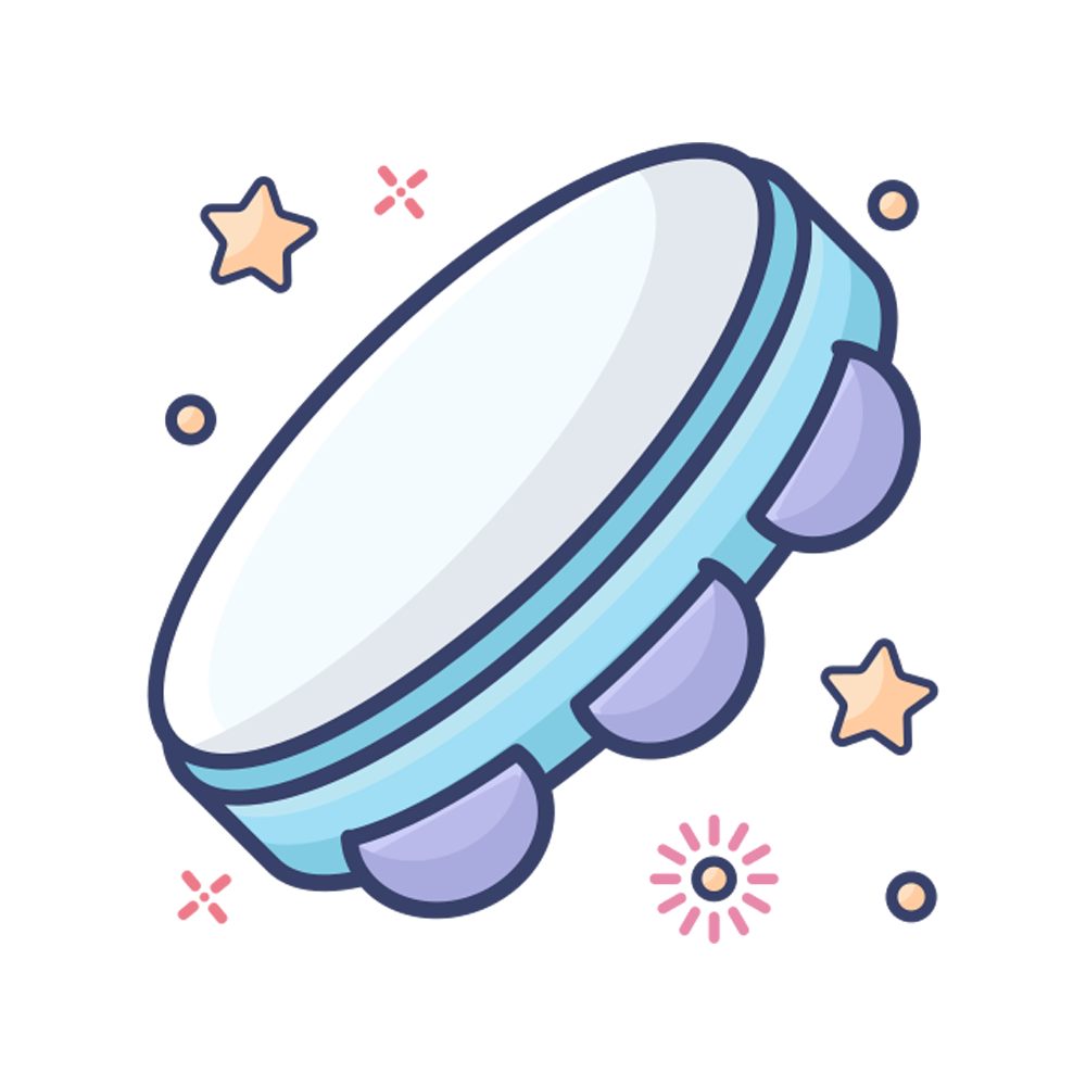 Tambourine Sticker Transparent Clipart