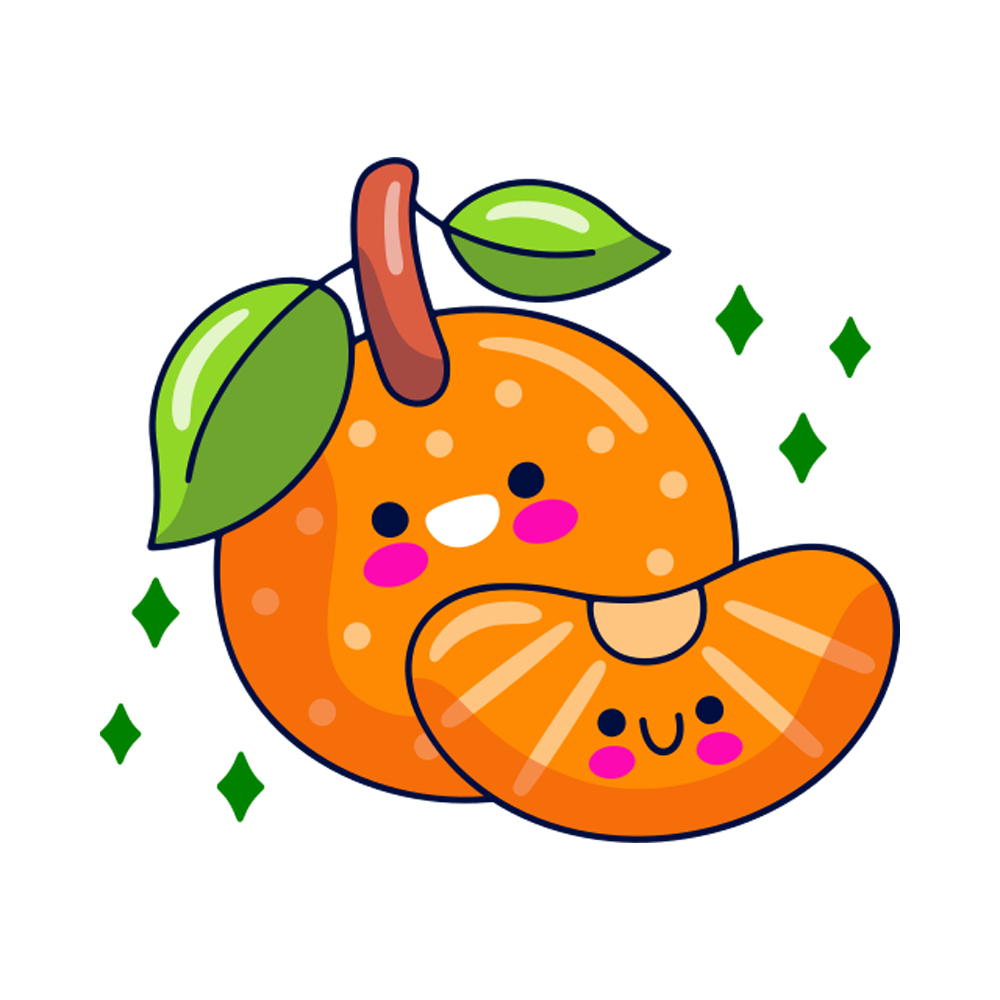 Tangerine Free Sticker Transparent Image