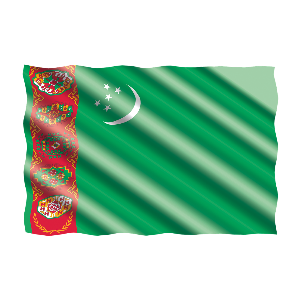 Turkmen Flag Transparent Clipart