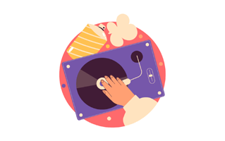 Vinyl Player Sticker PNG