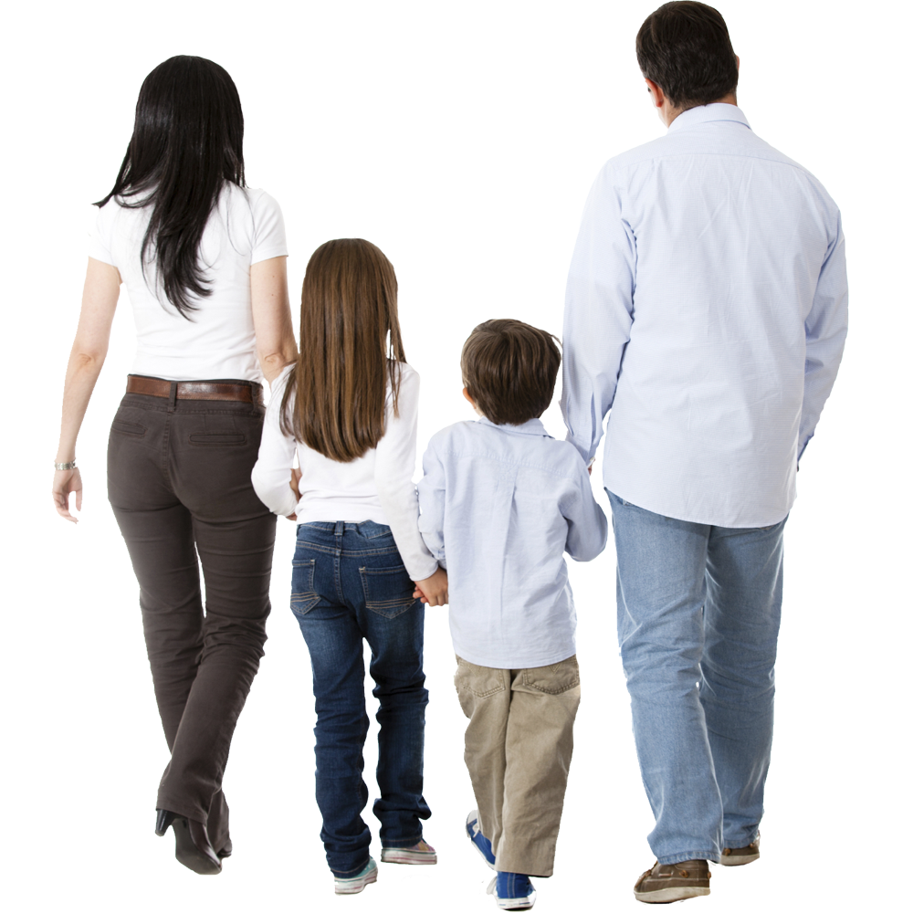 Walking Family  Transparent Clipart