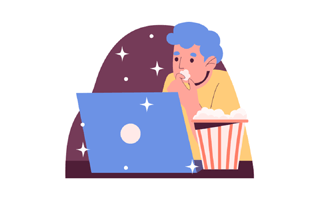 Watching A Movie Sticker PNG