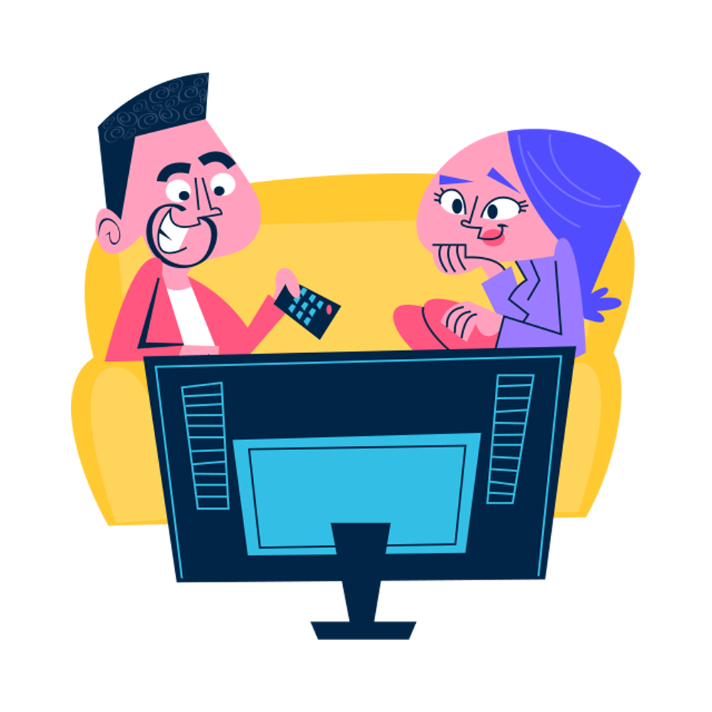 Watching Tv Sticker Transparent Picture