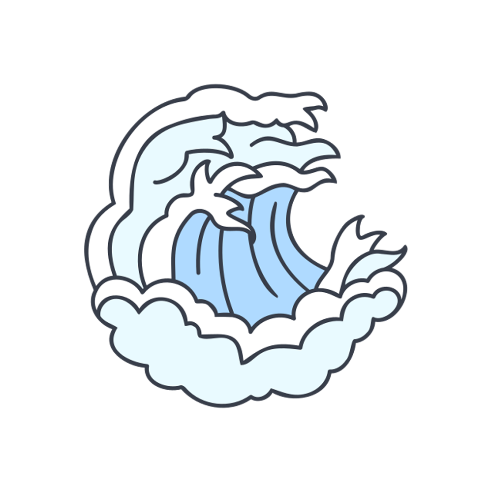 Wave Free Sticker Transparent Image