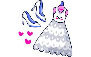 Wedding Dress Sticker PNG