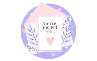 Wedding Invitation Sticker PNG