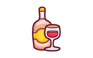 Wine Bottle Sticker PNG