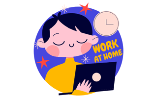 Work From Home Free Sticker PNG