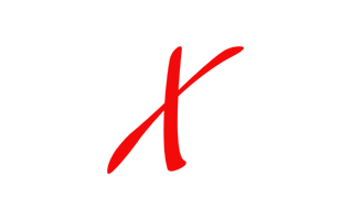 X Alphabet Red PNG