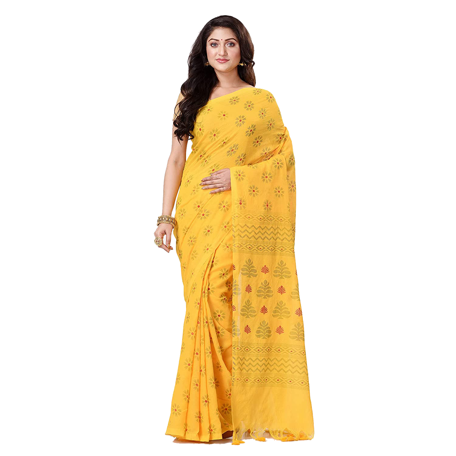 Yellow Saree Transparent Picture