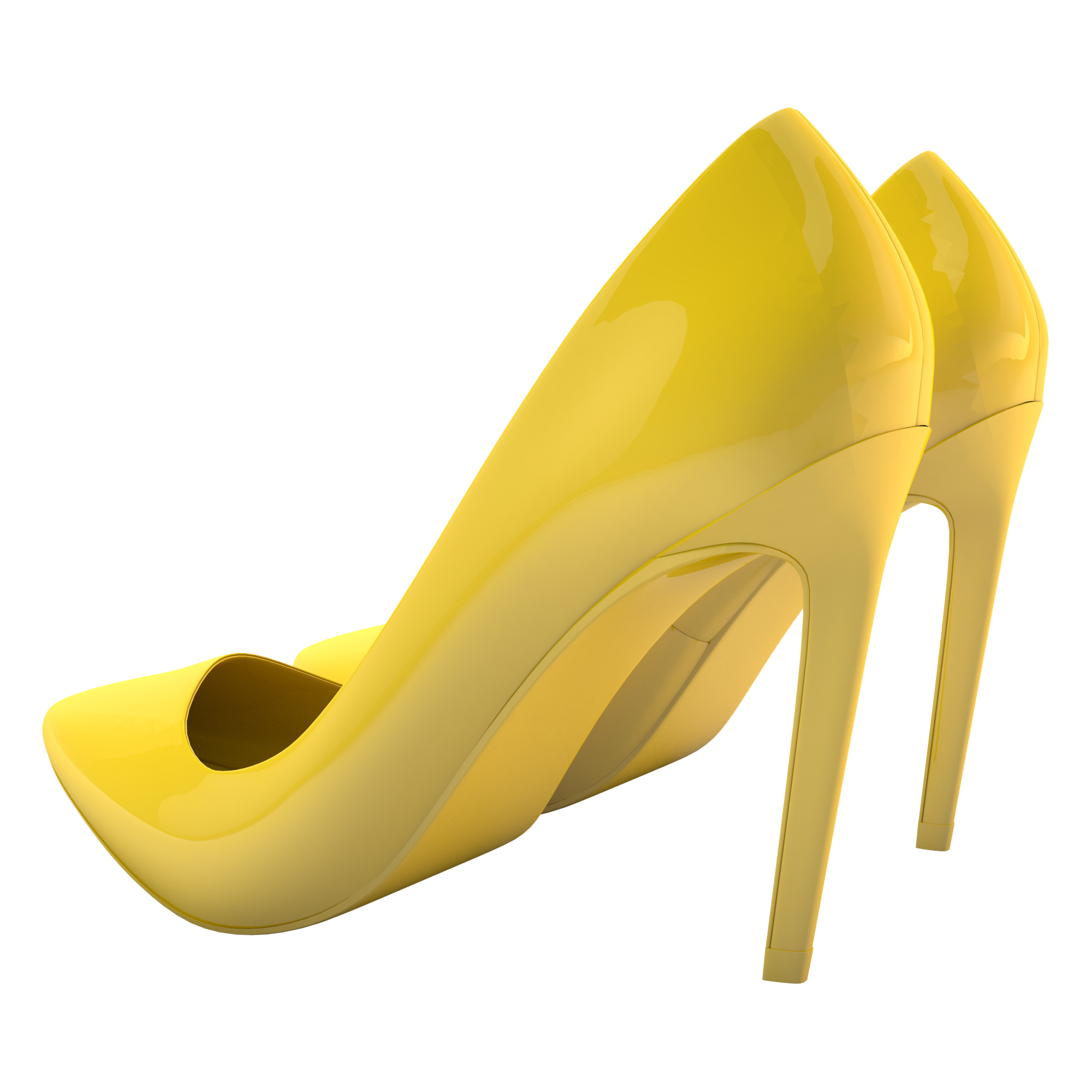Yellow Women Shoes  Transparent Photo