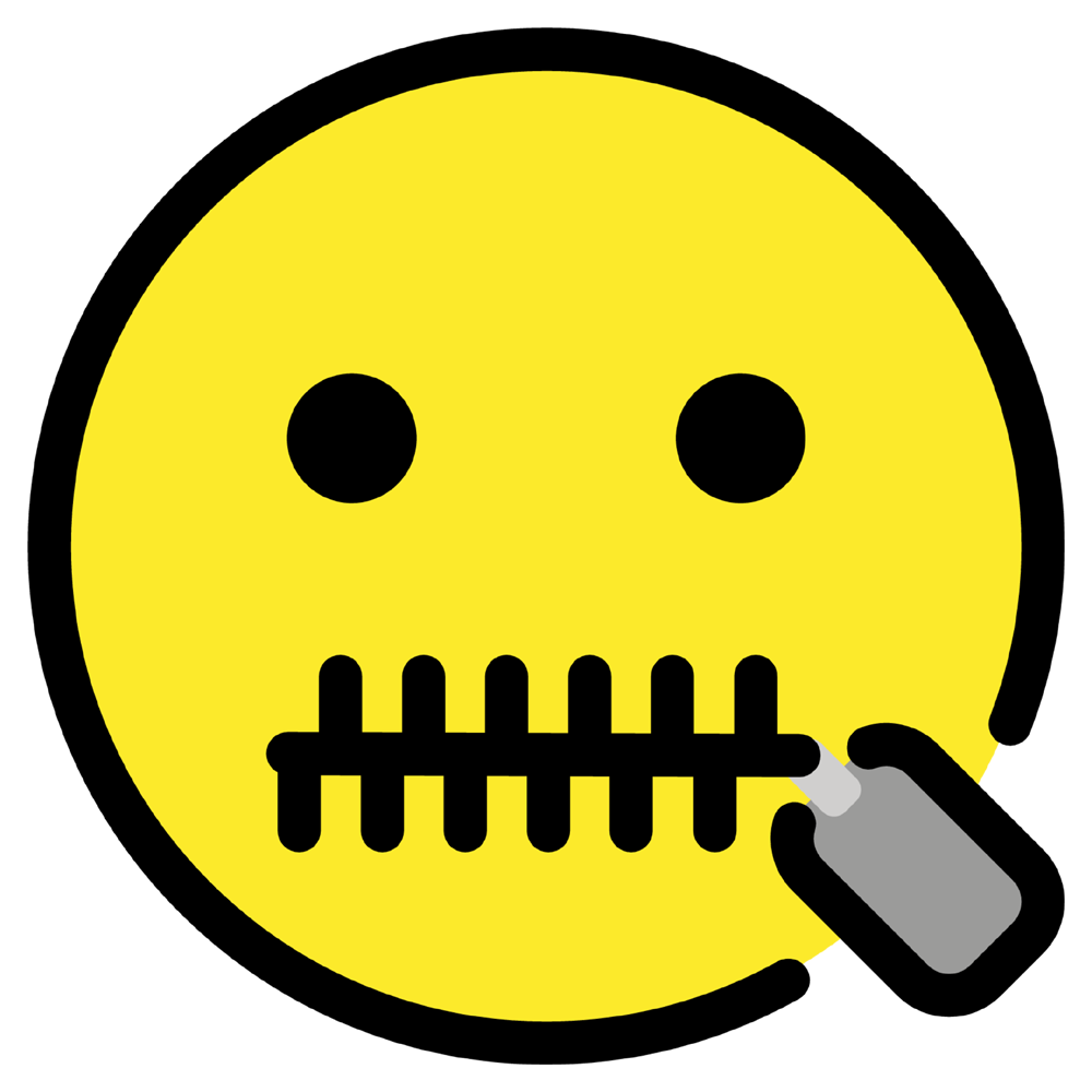 Zipper Mouth Face Emoji Transparent Clipart